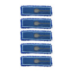 1-SOGA 5X 100x22 Blue Microfiber Flat Mop Floor Cleaning Pads Rotating Dust Remover