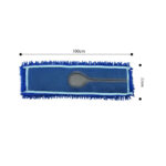 6-SOGA 5X 100x22 Blue Microfiber Flat Mop Floor Cleaning Pads Rotating Dust Remover