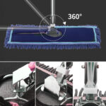 7-SOGA 5X 100x22 Blue Microfiber Flat Mop Floor Cleaning Pads Rotating Dust Remover
