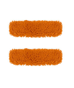 1-SOGA 2X 50x12 Orange Microfiber Flat Mop Floor Cleaning Pads Rotating Dust Remover