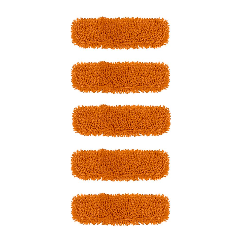1-SOGA 5X 50x12 Orange Microfiber Flat Mop Floor Cleaning Pads Rotating Dust Remover