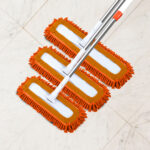 5-SOGA 60x12 Orange Microfiber Flat Mop Floor Cleaning Pads Rotating Dust Remover