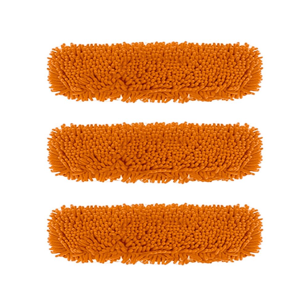 1-SOGA 3X 60x12 Orange Microfiber Flat Mop Floor Cleaning Pads Rotating Dust Remover