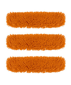 1-SOGA 3X 60x12 Orange Microfiber Flat Mop Floor Cleaning Pads Rotating Dust Remover