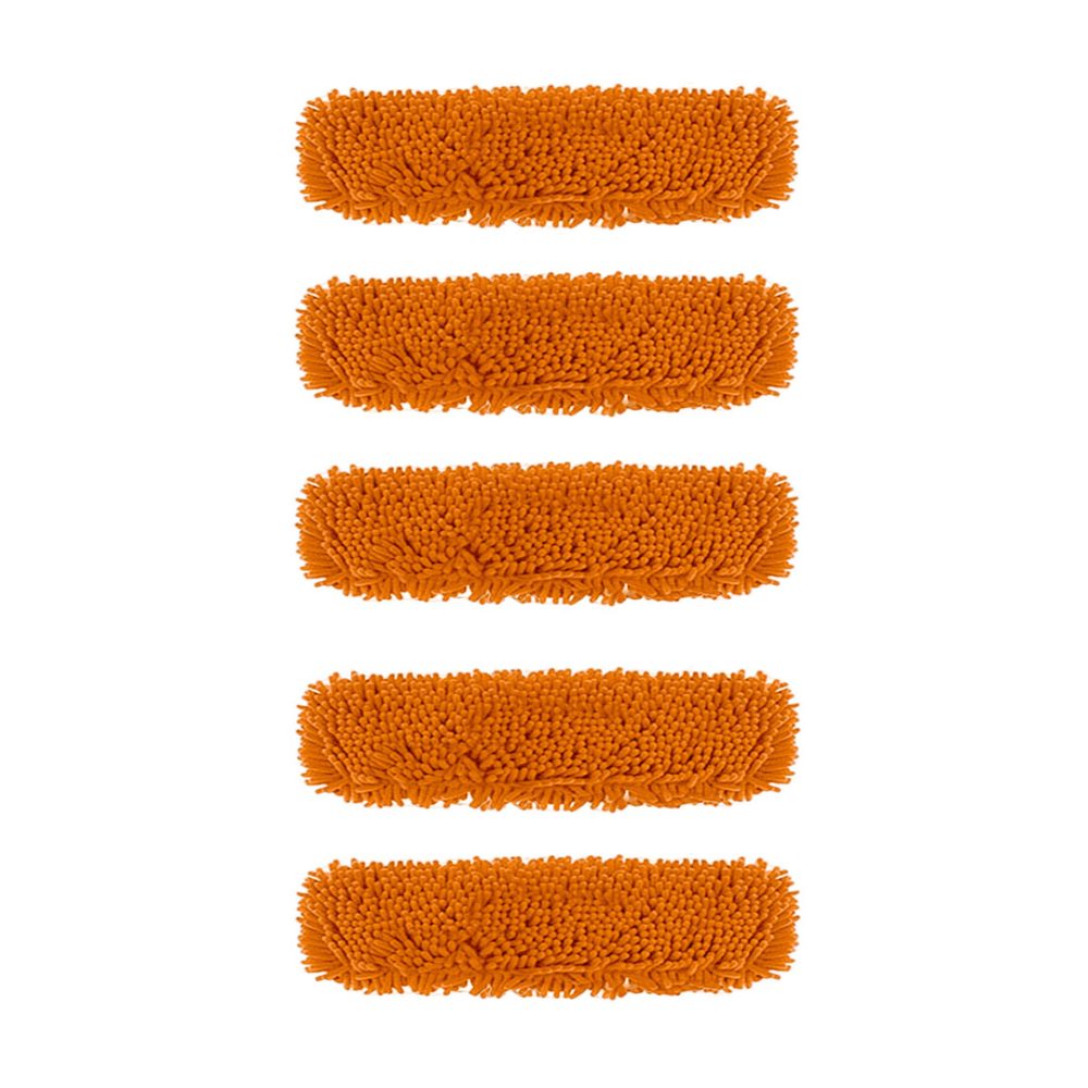 1-SOGA 5X 60x12 Orange Microfiber Flat Mop Floor Cleaning Pads Rotating Dust Remover