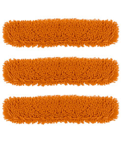 1-SOGA 3X 80x12 Orange Microfiber Flat Mop Floor Cleaning Pads Rotating Dust Remover