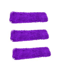1-SOGA 3X 90x22 Purple Microfiber Flat Mop Floor Cleaning Pads Rotating Dust Remover