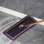 4-SOGA 3X 90x22 Purple Microfiber Flat Mop Floor Cleaning Pads Rotating Dust Remover