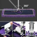 6-SOGA 3X 90x22 Purple Microfiber Flat Mop Floor Cleaning Pads Rotating Dust Remover