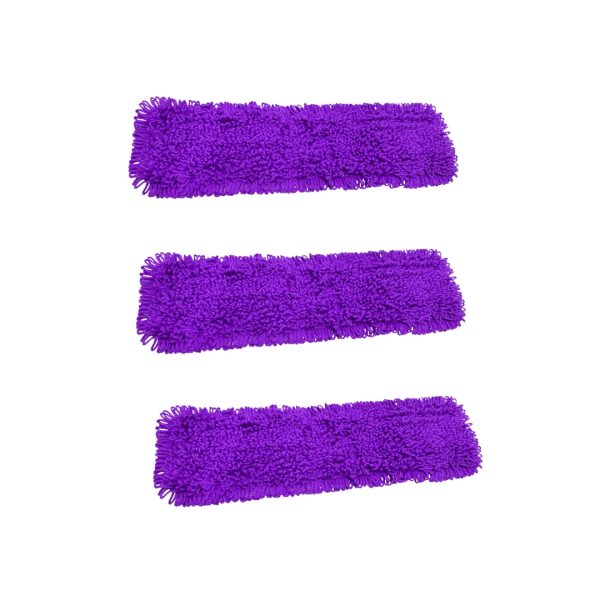 1-SOGA 3X 90x22 Purple Microfiber Flat Mop Floor Cleaning Pads Rotating Dust Remover