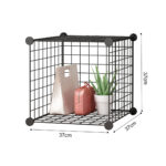 6-SOGA 2X Black Portable Single Cube Storage Organiser Foldable DIY Modular Grid Space Saving Shelf