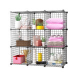 1-SOGA Black Portable 9-Cube Storage Organiser Foldable DIY Modular Grid Space Saving Shelf