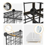 8-SOGA 2X Black Portable 9-Cube Storage Organiser Foldable DIY Modular Grid Space Saving Shelf
