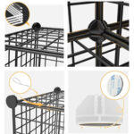 8-SOGA 2X Black Portable 12-Cube Storage Organiser Foldable DIY Modular Grid Space Saving Shelf