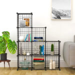5-SOGA 2X Black Portable 9-Cube 3 Column Storage Organiser Foldable DIY Modular Grid Space Saving Shelf