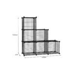 5-SOGA Black Portable 6-Cube 3 Column Storage Organiser Foldable DIY Modular Grid Space Saving Shelf