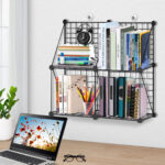 3-SOGA Black Portable 4-Cube 2 Column Storage Organiser Foldable DIY Modular Grid Space Saving Shelf