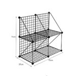 5-SOGA Black Portable 4-Cube 2 Column Storage Organiser Foldable DIY Modular Grid Space Saving Shelf