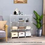 2-SOGA 2X White Portable 9-Cube 3 Column Storage Organiser Foldable DIY Modular Grid Space Saving Shelf