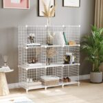 3-SOGA 2X White Portable 9-Cube 3 Column Storage Organiser Foldable DIY Modular Grid Space Saving Shelf