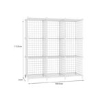 6-SOGA 2X White Portable 9-Cube 3 Column Storage Organiser Foldable DIY Modular Grid Space Saving Shelf