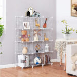 3-SOGA 2X White Portable 12-Cube 3 Column Storage Organiser Foldable DIY Modular Grid Space Saving Shelf