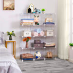 5-SOGA 2X White Portable 12-Cube 3 Column Storage Organiser Foldable DIY Modular Grid Space Saving Shelf