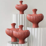 3-SOGA 2X 28X30cm Large Ornament Vases Countertop Decoration Accessories Porch Crafts Home Decor