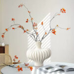 6-SOGA 25X24cm Small Matte White Ornament Vases Countertop Decoration Accessories Porch Crafts Home Decor