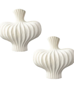1-SOGA 2X 25X24cm Small Matte White Ornament Vases Countertop Decoration Accessories Porch Crafts Home Decor