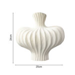 5-SOGA 2X 25X24cm Small Matte White Ornament Vases Countertop Decoration Accessories Porch Crafts Home Decor