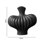 5-SOGA 25X24cm Ornament Small Matte Black Vases Countertop Decoration Accessories Porch Crafts Home Decor