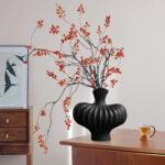 6-SOGA 25X24cm Ornament Small Matte Black Vases Countertop Decoration Accessories Porch Crafts Home Decor