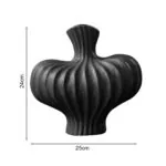 5-SOGA 2X 25X24cm Ornament Small Matte Black Vases Countertop Decoration Accessories Porch Crafts Home Decor