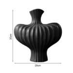 5-SOGA 28X30cm Large Ornament Black Vases Countertop Decoration Accessories Porch Crafts Home Decor