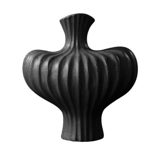 1-SOGA 28X30cm Large Ornament Black Vases Countertop Decoration Accessories Porch Crafts Home Decor