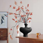6-SOGA 2X 28X30cm Large Ornament Black Vases Countertop Decoration Accessories Porch Crafts Home Decor
