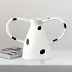 2-SOGA 23.5x11cm Ornament Vase with Polka Dot Handicraft Decorations in Living Room Home Decor