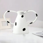 3-SOGA 23.5x11cm Ornament Vase with Polka Dot Handicraft Decorations in Living Room Home Decor