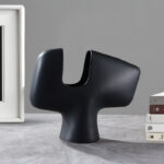 2-SOGA 2X 44X35cm Ornament Modern Curved Decorative Vase Sculptural Accent for Unique Arrangements