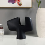 3-SOGA 2X 44X35cm Ornament Modern Curved Decorative Vase Sculptural Accent for Unique Arrangements