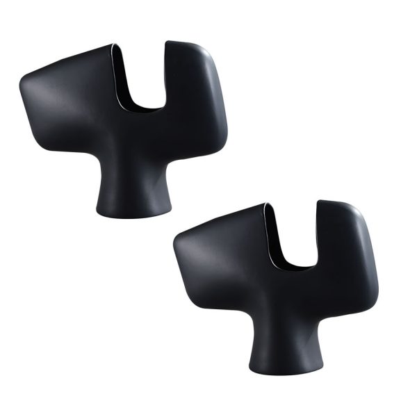 1-SOGA 2X 44X35cm Ornament Modern Curved Decorative Vase Sculptural Accent for Unique Arrangements