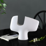 2-SOGA 44X35cm Ornament Modern Curved Decorative Vase Sculptural Accent for Unique Arrangements Home Decor