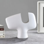 3-SOGA 44X35cm Ornament Modern Curved Decorative Vase Sculptural Accent for Unique Arrangements Home Decor