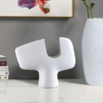 4-SOGA 44X35cm Ornament Modern Curved Decorative Vase Sculptural Accent for Unique Arrangements Home Decor