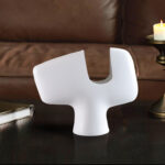 6-SOGA 44X35cm Ornament Modern Curved Decorative Vase Sculptural Accent for Unique Arrangements Home Decor