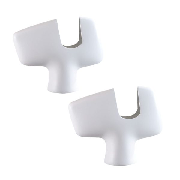 1-SOGA 2X 44X35cm Ornament Modern Curved Decorative Vase Sculptural Accent for Unique Arrangements Home Decor