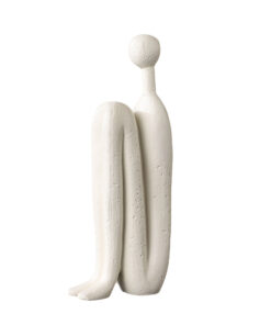 1-SOGA 10x28cm Ornament Modern Stickman Art Sculpture Minimalist Resin Statue Round Head for Home Decor and Bookend
