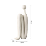 6-SOGA 10x28cm Ornament Modern Stickman Art Sculpture Minimalist Resin Statue Round Head for Home Decor and Bookend