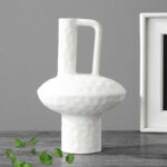 2-SOGA 2X 20x30cm Ornament Contemporary White Ceramic Vase Decorative for Minimalist and Elegant Home Decor
